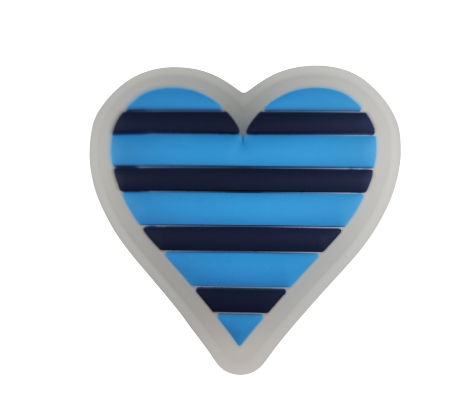 The Claddy - Jibbit Charm - Blue Striped Heart