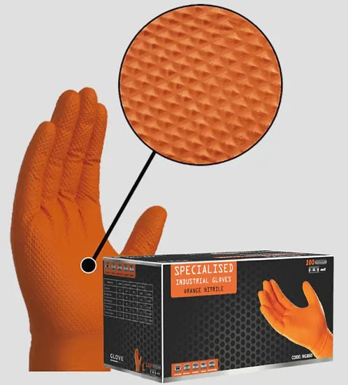Orange Industrial Gloves 100pk