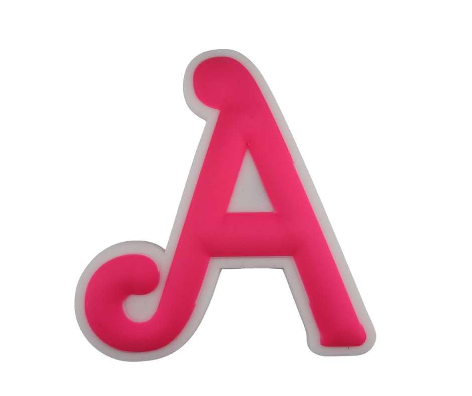 Pink Block Letter Claddy Charm Jibbits
