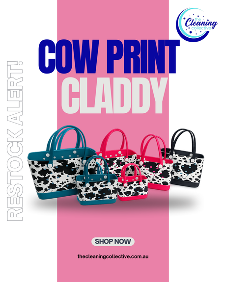 Clean in Style with the Udderly Amazing Cow Print Claddy Set