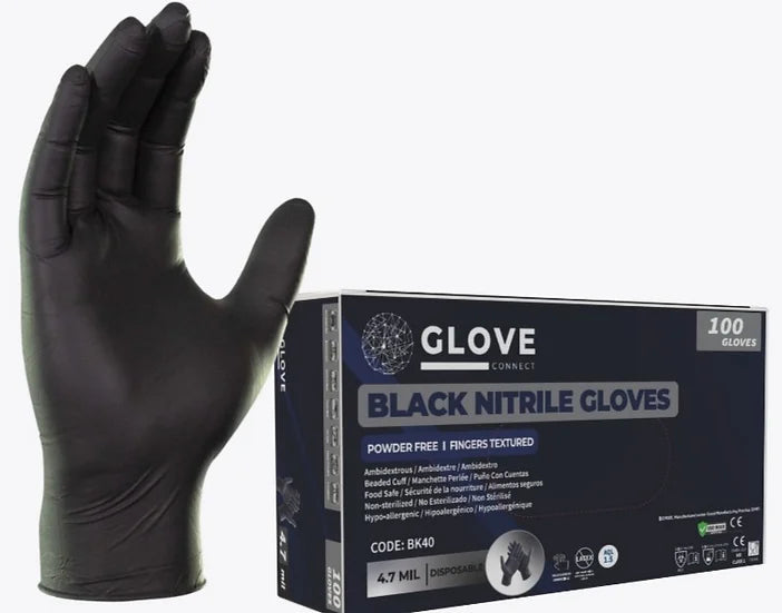 Black Nitrile Gloves 100pk