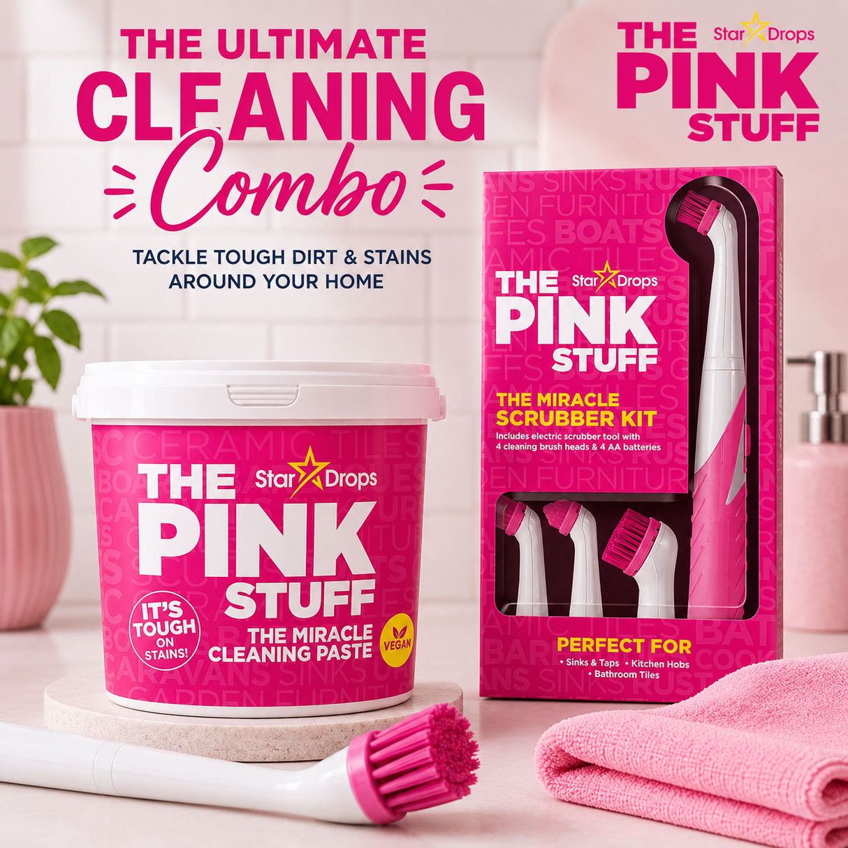 The Pink Stuff - Scrubber & Paste Combo