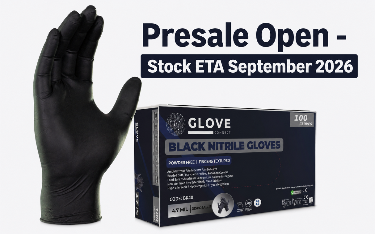 **Pre-order** Black Nitrile Gloves 4.7 mil (ETA Late Sept 2026)