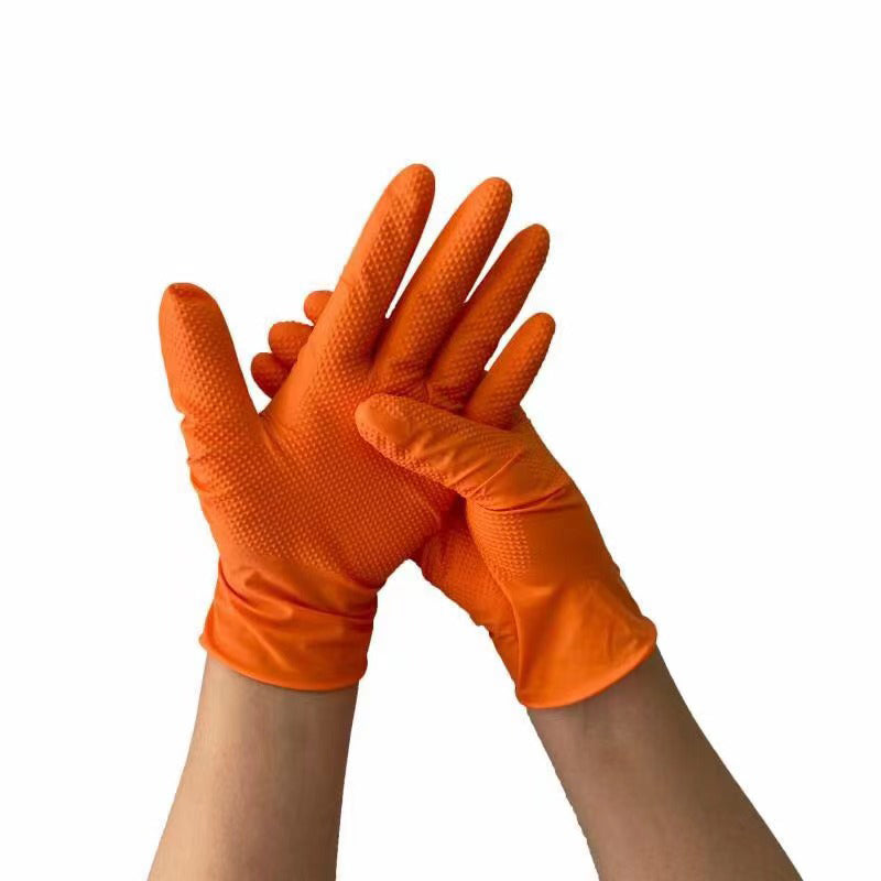 Industrial Gloves - Nitrile 8.5 Mil - Orange (100pk)