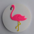 Flamingo on white circle 