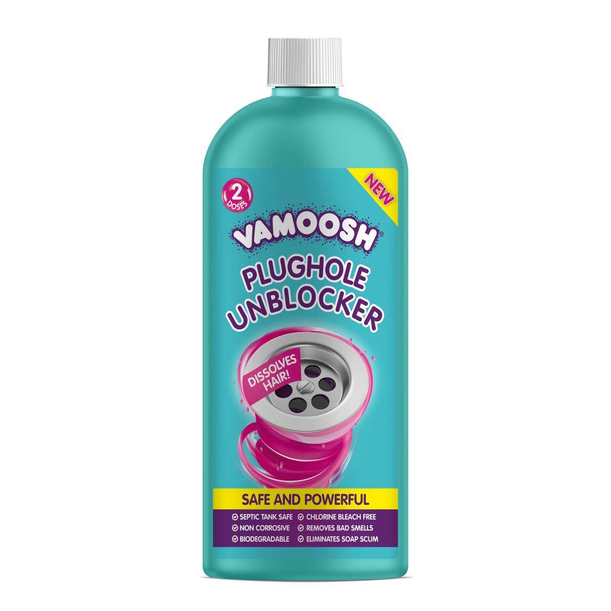 Vamoosh Plughole Unblocker 2 Doses (600ml)