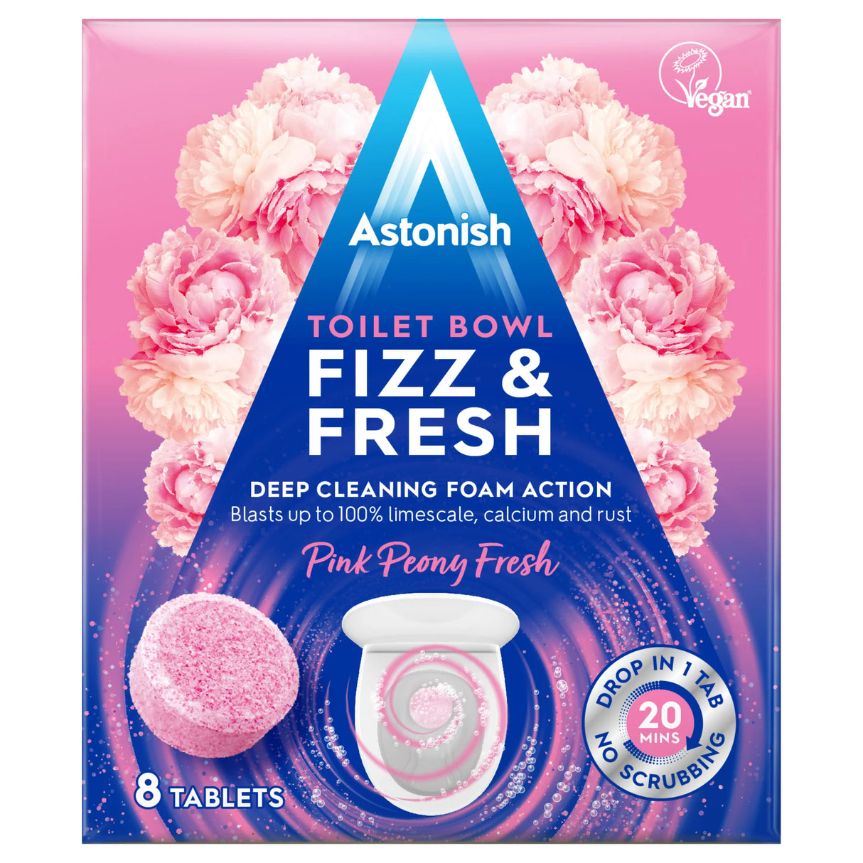 Astonish - Fizz & Fresh Tabs Pink Peony - 8 Pack